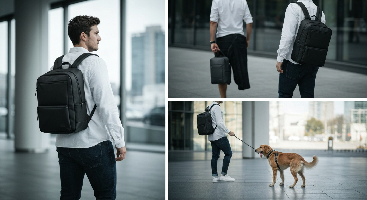 Grauer Laptop Rucksack: Diskreter Allrounder