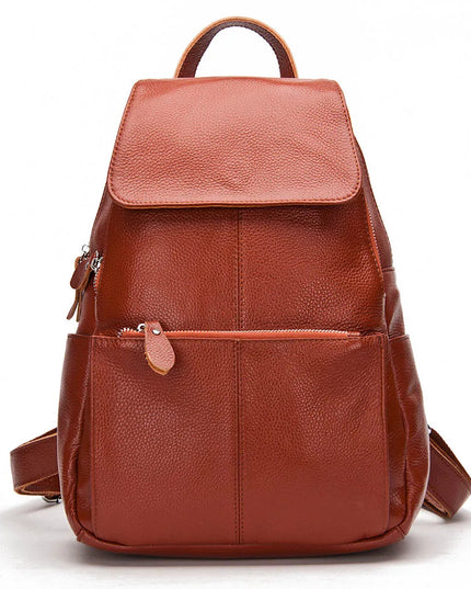 Eleganter Leder-Rucksack Damen lila