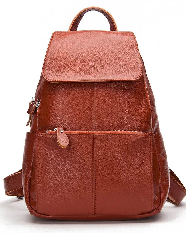 Eleganter Leder-Rucksack Damen lila