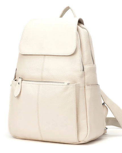 Eleganter Leder-Rucksack Damen lila