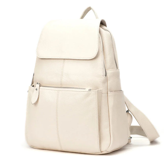 Eleganter Leder-Rucksack Damen lila