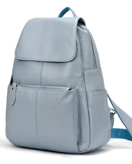 Eleganter Leder-Rucksack Damen lila