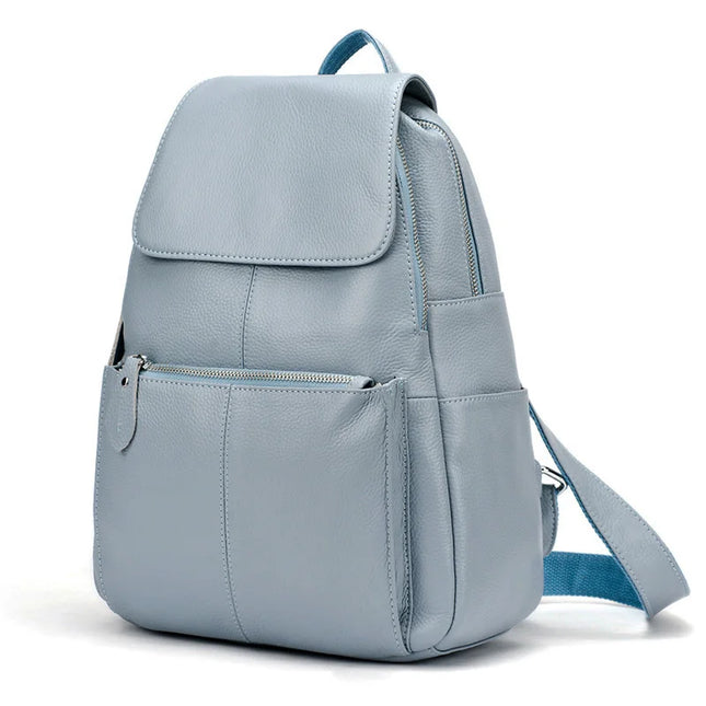 Eleganter Leder-Rucksack Damen lila