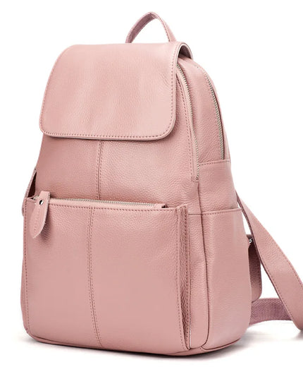 Eleganter Leder-Rucksack Damen lila