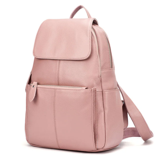 Eleganter Leder-Rucksack Damen lila