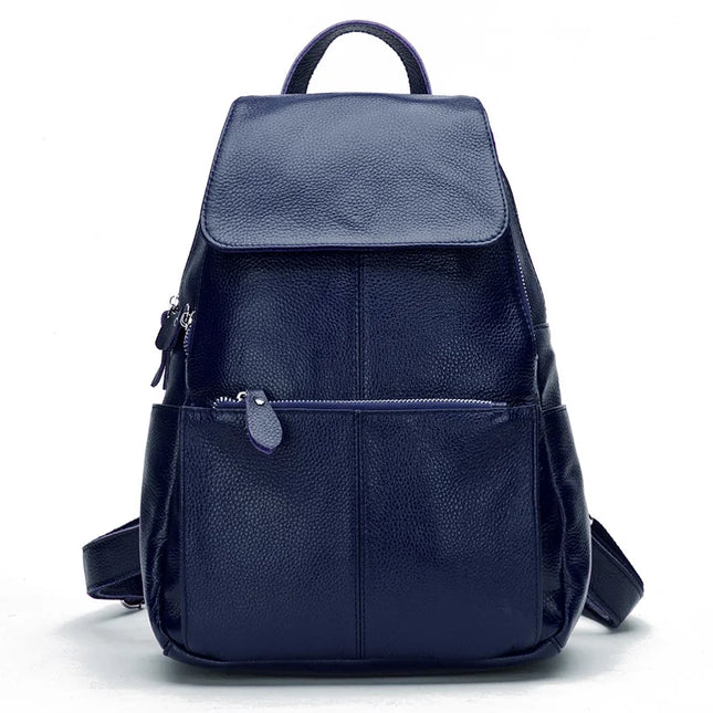 Eleganter Leder-Rucksack Damen lila
