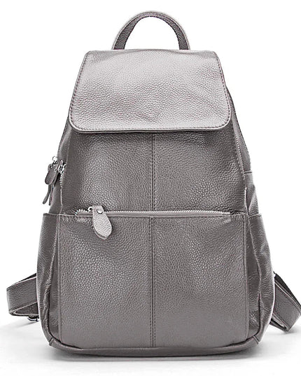 Eleganter Leder-Rucksack Damen lila