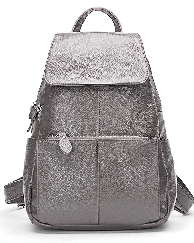 Eleganter Leder-Rucksack Damen lila