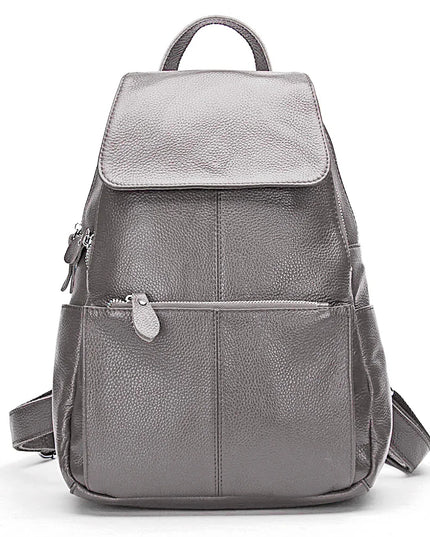 Eleganter Leder-Rucksack Damen lila