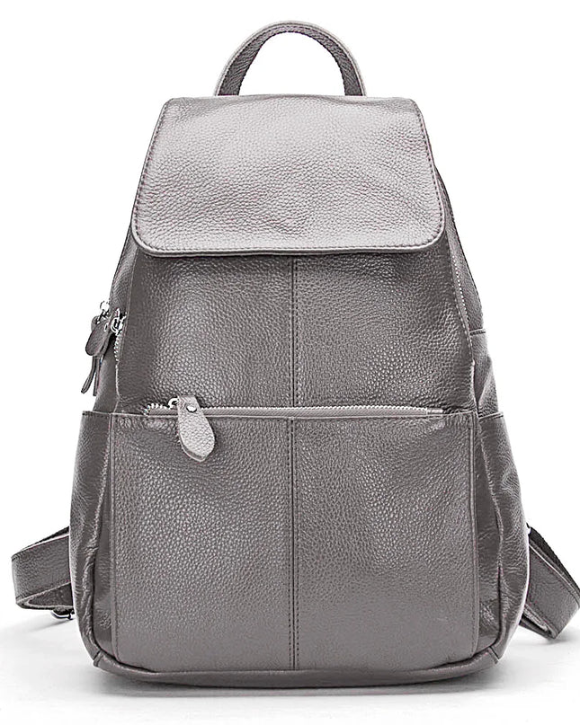 Eleganter Leder-Rucksack Damen lila