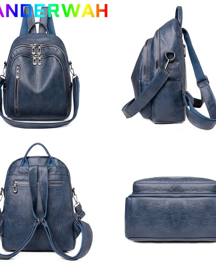 Kleiner Crossbody-Rucksack Damen PU braun