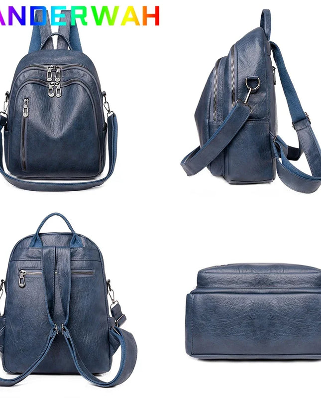 Kleiner Crossbody-Rucksack Damen PU braun