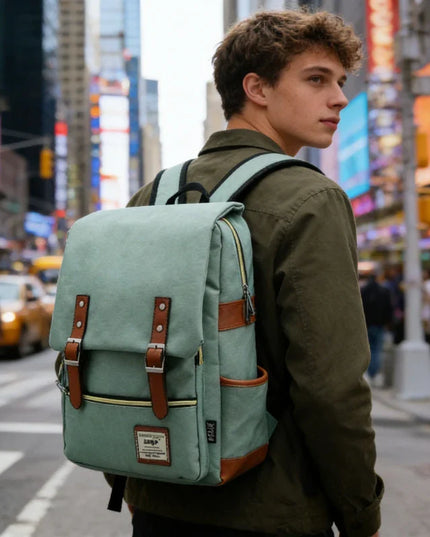 Vintage Rucksack 16 Zoll mit Lederschnallen
