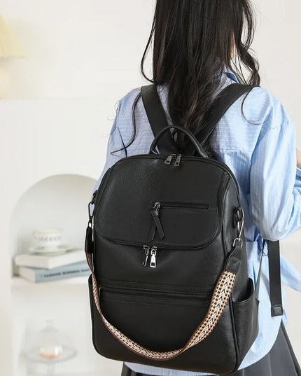 Stilvoller Damen-Rucksack 15 Zoll PU braun