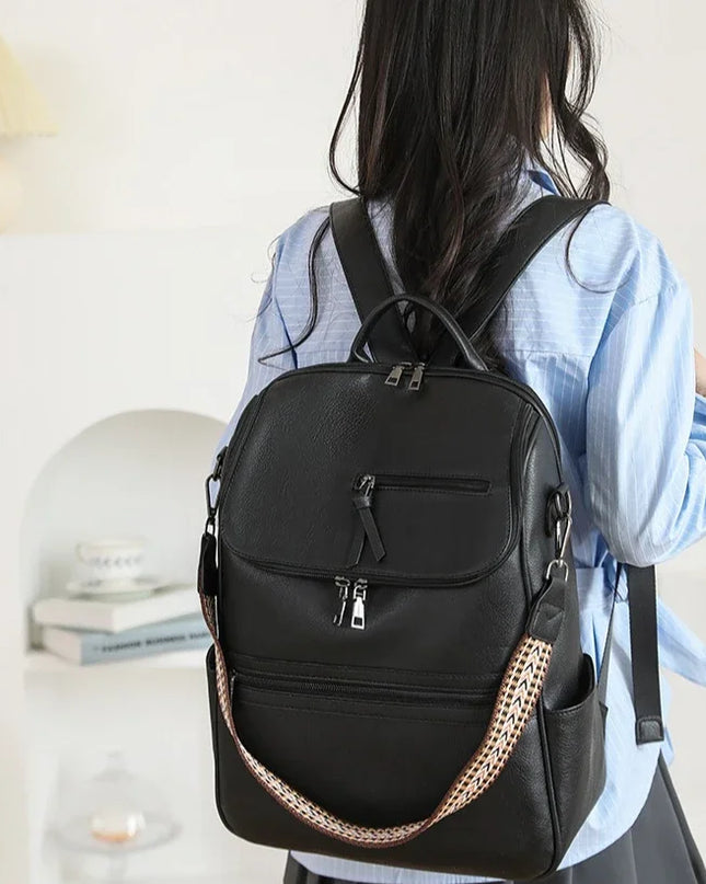 Stilvoller Damen-Rucksack 15 Zoll PU braun