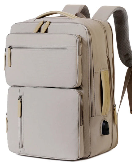 Erweiterbarer Reise-Rucksack beige Koffer
