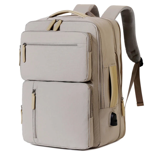 Erweiterbarer Reise-Rucksack beige Koffer