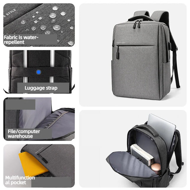 Stossfester Rucksack 17 Zoll beige und lila