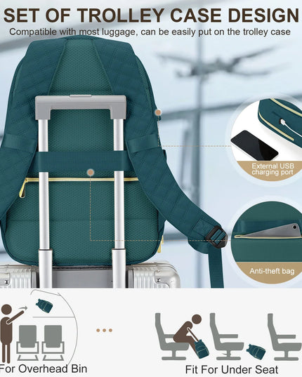 Gesteppter Damen-Rucksack tuerkis mit Gold