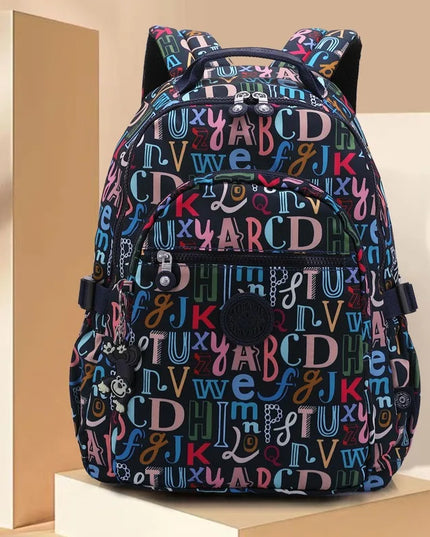 Bunter Schulrucksack mit Buchstaben 16 Zoll