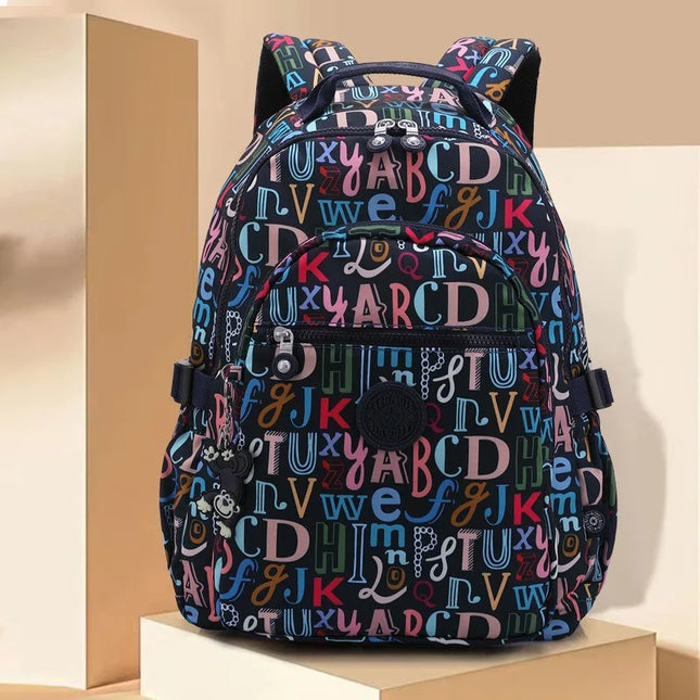 Bunter Schulrucksack mit Buchstaben 16 Zoll