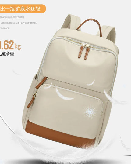 Eleganter Damen-Rucksack creme 15 Zoll gold