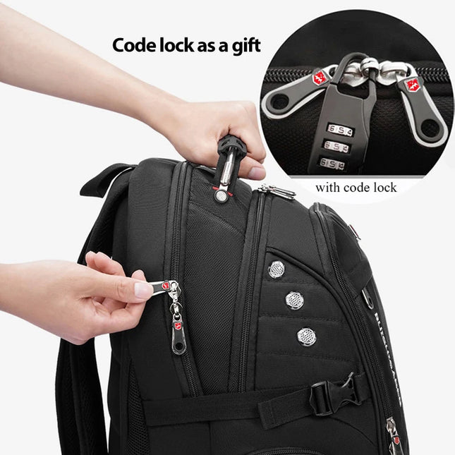 Rucksack 17 Zoll mit Zahlenschloss