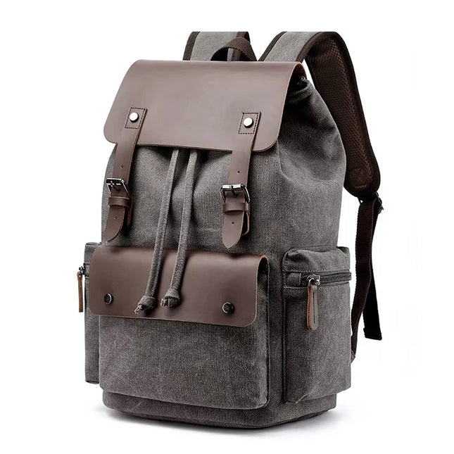 Vintage Canvas-Rucksack Herren mit Leder