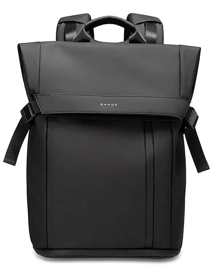 Design-Rucksack mit PU-Klappe schwarz