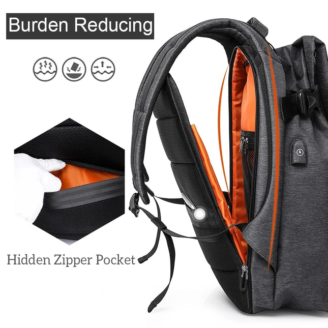 Design-Rucksack Tropfenform 17 Zoll grau