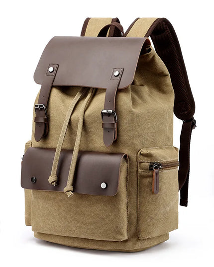 Vintage Canvas-Rucksack Herren mit Leder