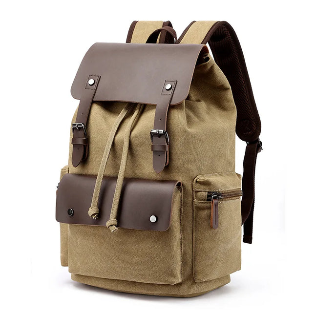 Vintage Canvas-Rucksack Herren mit Leder