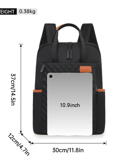 Gesteppter Damen-Rucksack schwarz cognac