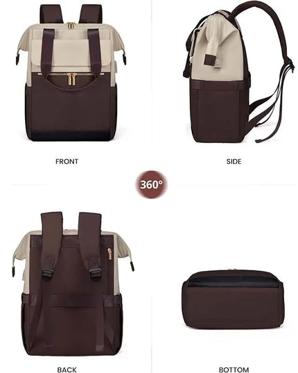 Eleganter Damen-Rucksack creme mit Organizer