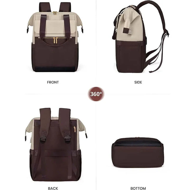 Eleganter Damen-Rucksack creme mit Organizer