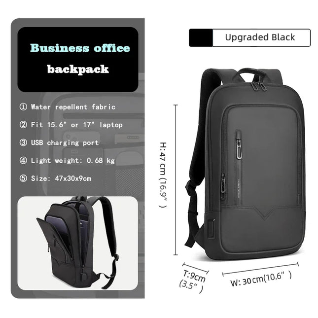 Slim Rucksack 15 Zoll blau wasserdicht