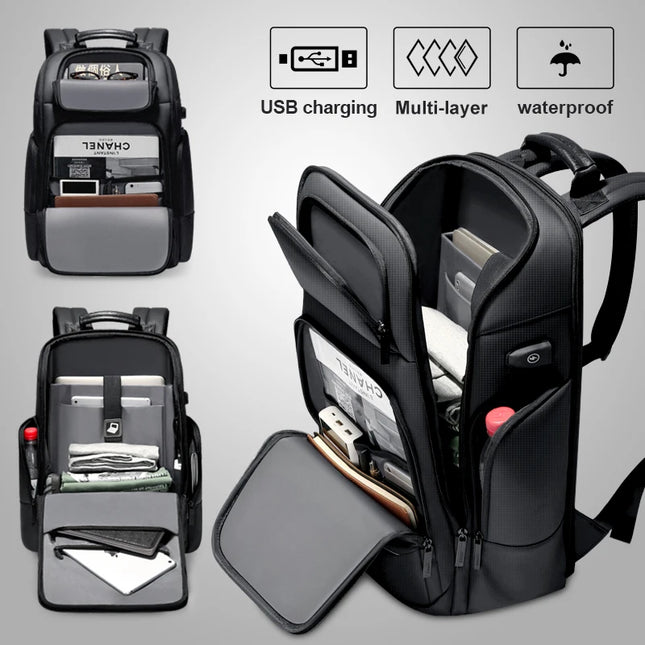 Laptop Rucksack: FENRUIEN Wasserdichter 16 Zoll Rucksack mit USB