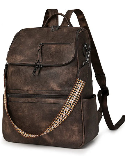 Stilvoller Damen-Rucksack 15 Zoll PU braun