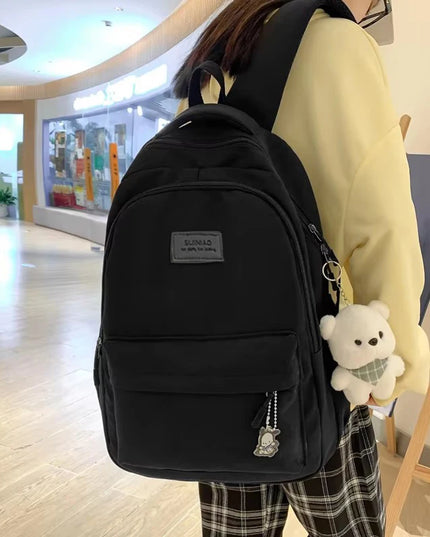 Leichter Uni-Rucksack Damen mit Anhänger