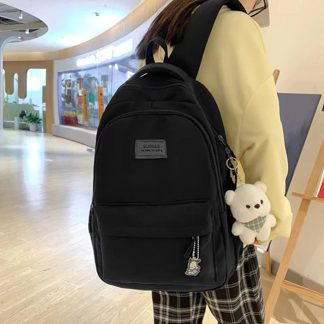 Leichter Uni-Rucksack Damen mit Anhänger