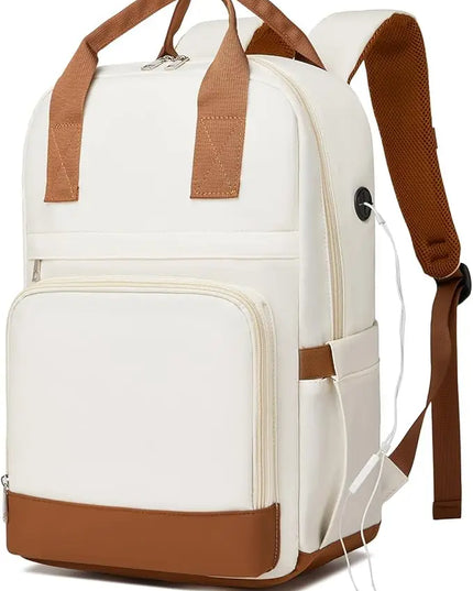 Damen-Rucksack 15.6 Zoll mit Lederakzenten