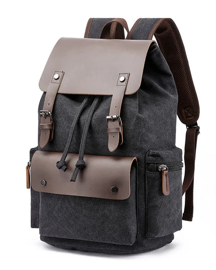 Vintage Canvas-Rucksack Herren mit Leder