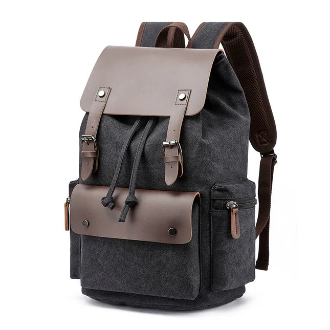 Vintage Canvas-Rucksack Herren mit Leder