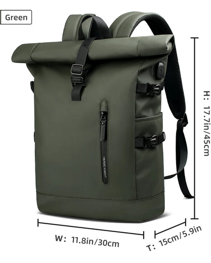 Rolltop Rucksack erweiterbar mit USB