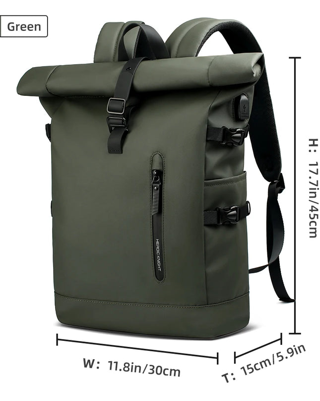 Rolltop Rucksack erweiterbar mit USB