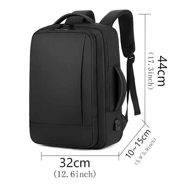 Flacher PU Business-Rucksack schlicht 15"