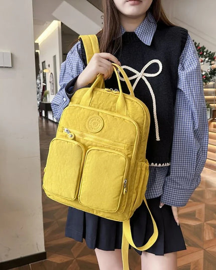 Kleiner Damen-Rucksack gelb Crinkle-Nylon