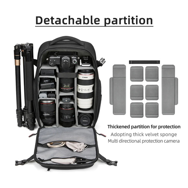 Kamera-Rucksack 16 Zoll fuer DSLR und Laptop