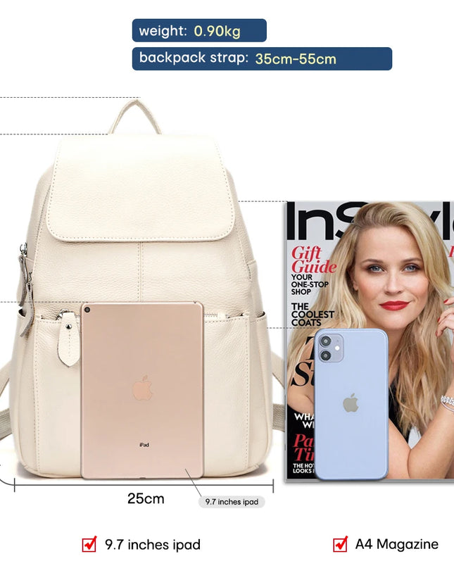 Eleganter Leder-Rucksack Damen lila