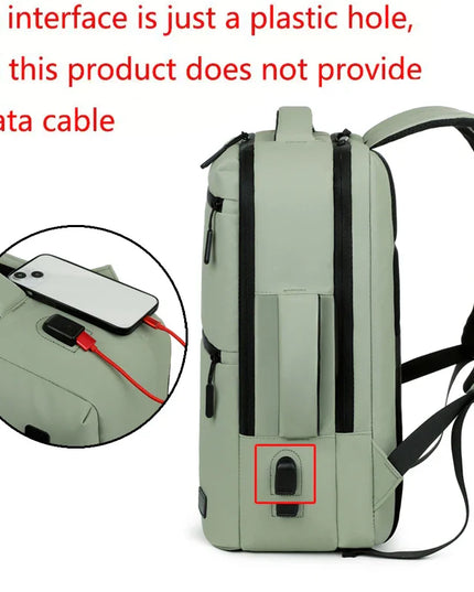 Mintgruener Business-Rucksack stossfest USB